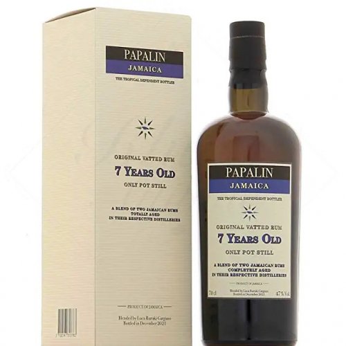 Jamaica Blended Rum 7 Y.O.47°- Papalin (etichetta blu) (0.7l, astuccio)